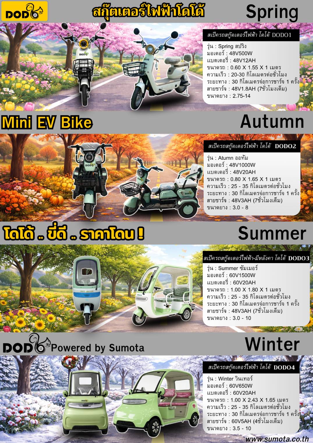 sumota รถไฟฟ้า 3 ล้อ